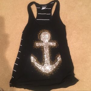 SALE!! Black tank top with anchor NWOT REDUCED!!!!